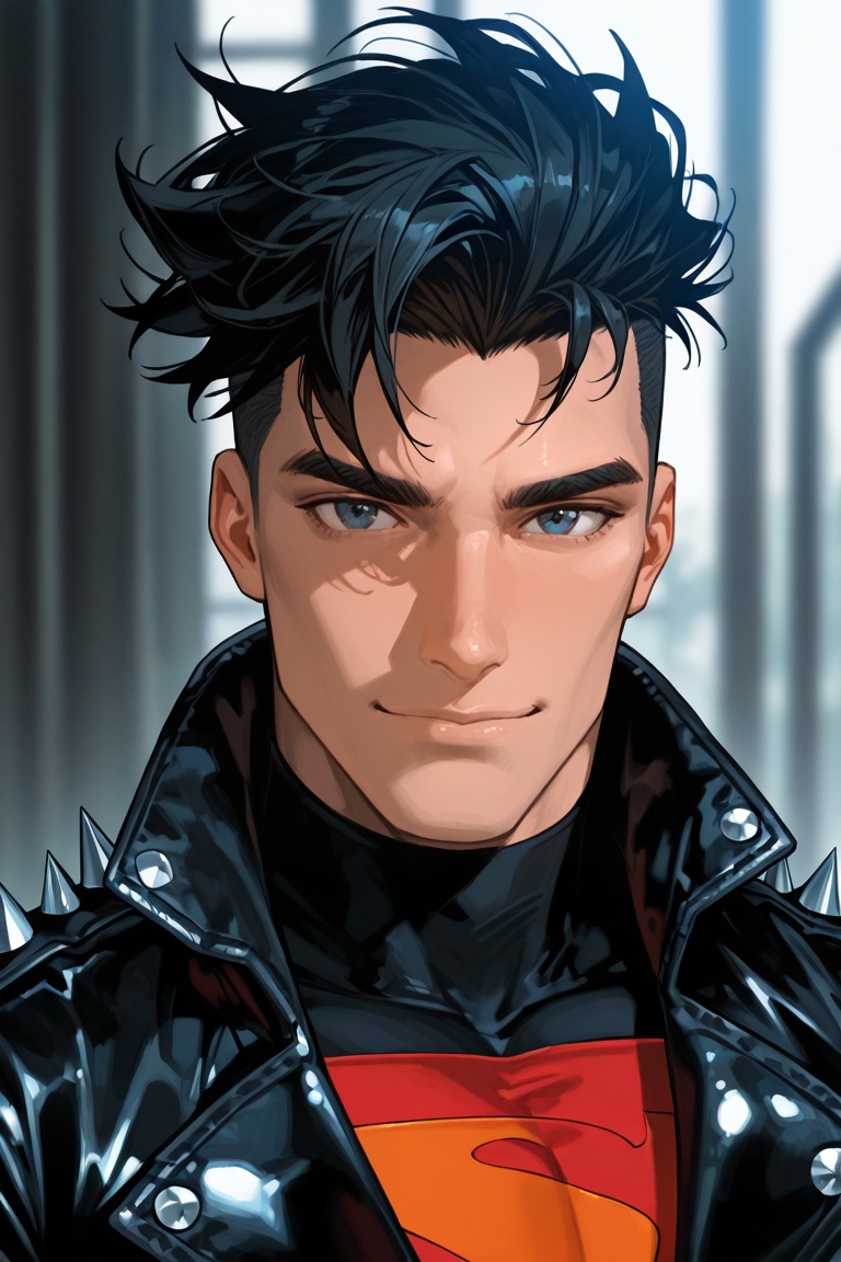 ConnerKent-1male focus,  Black_ConnerKent_Undercut,  Blue_ConnerKent_Eyes on Tensor.Art