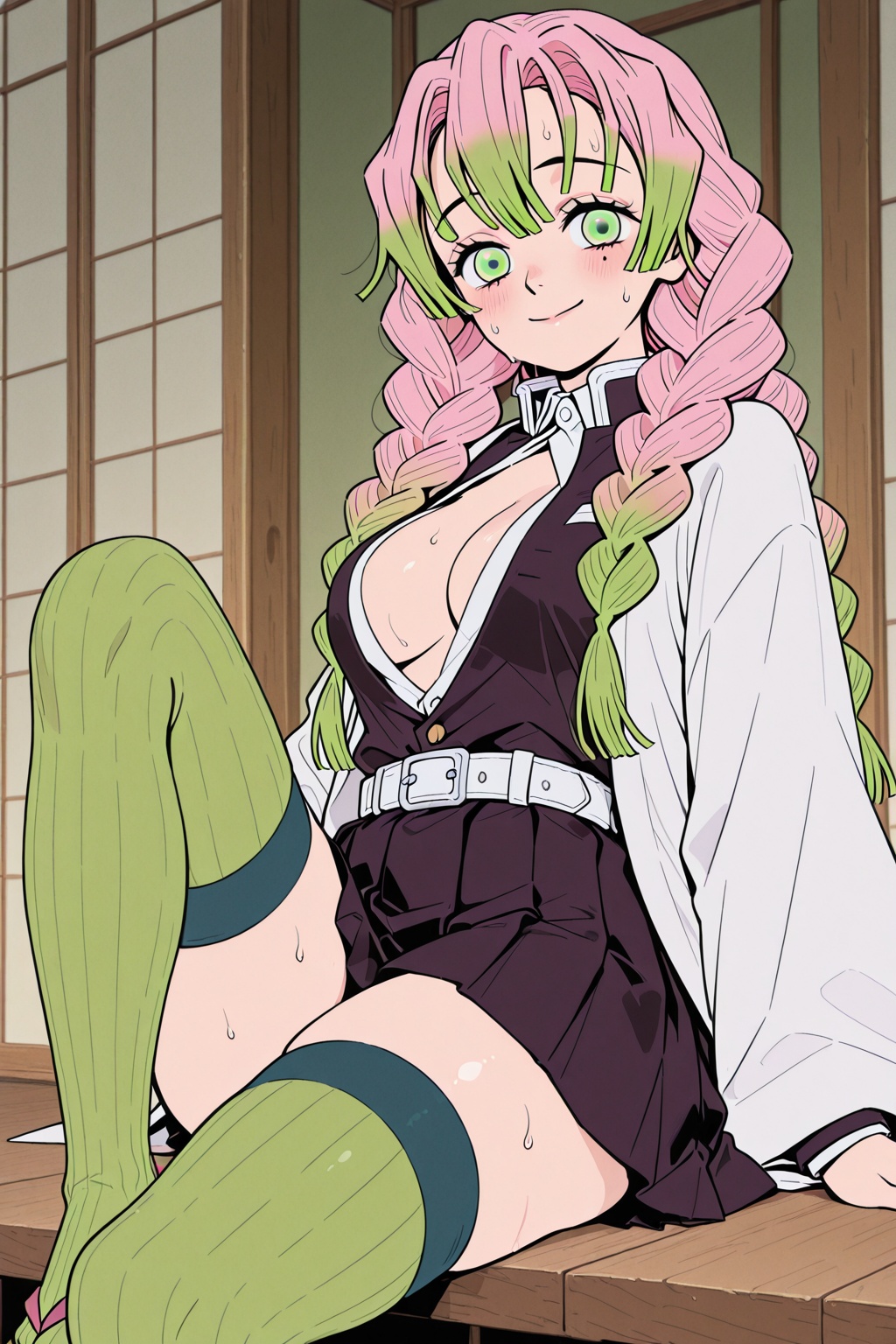 Flat color,  1girl,  demon_slayer_uniform on Tensor.Art