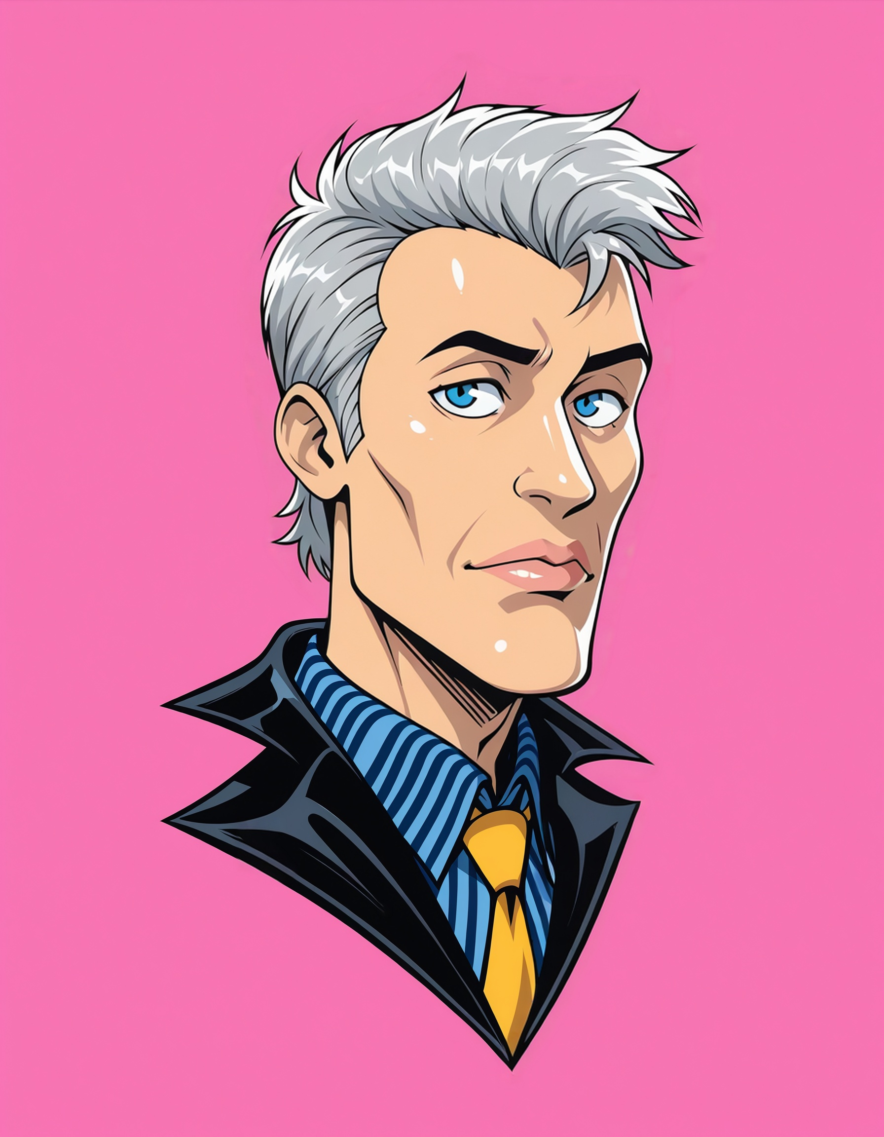 vector illustration of a solo,  blue eyes,  male focus on Tensor.Art