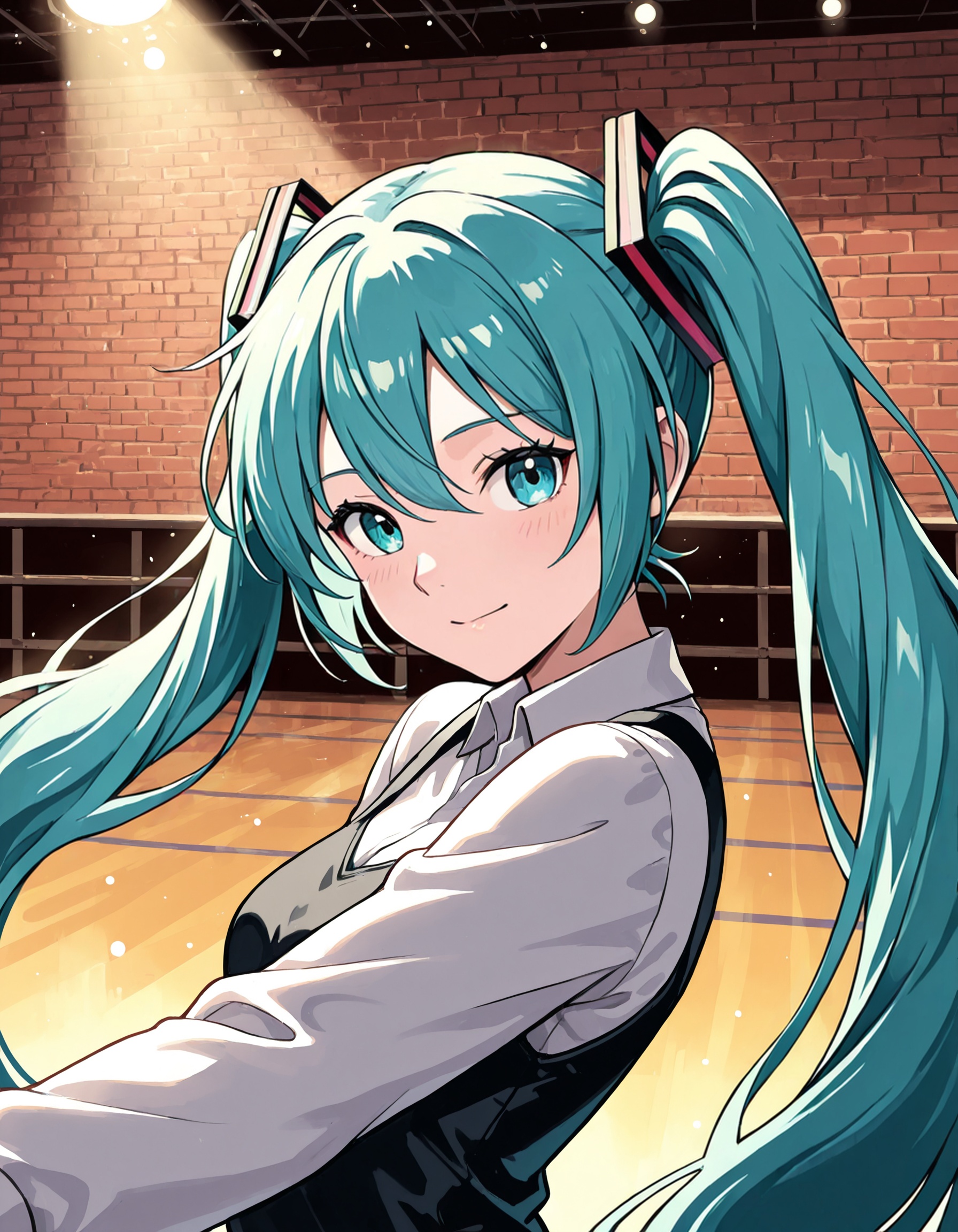 Hatsune Miku,  1girl,  female focus on Tensor.Art