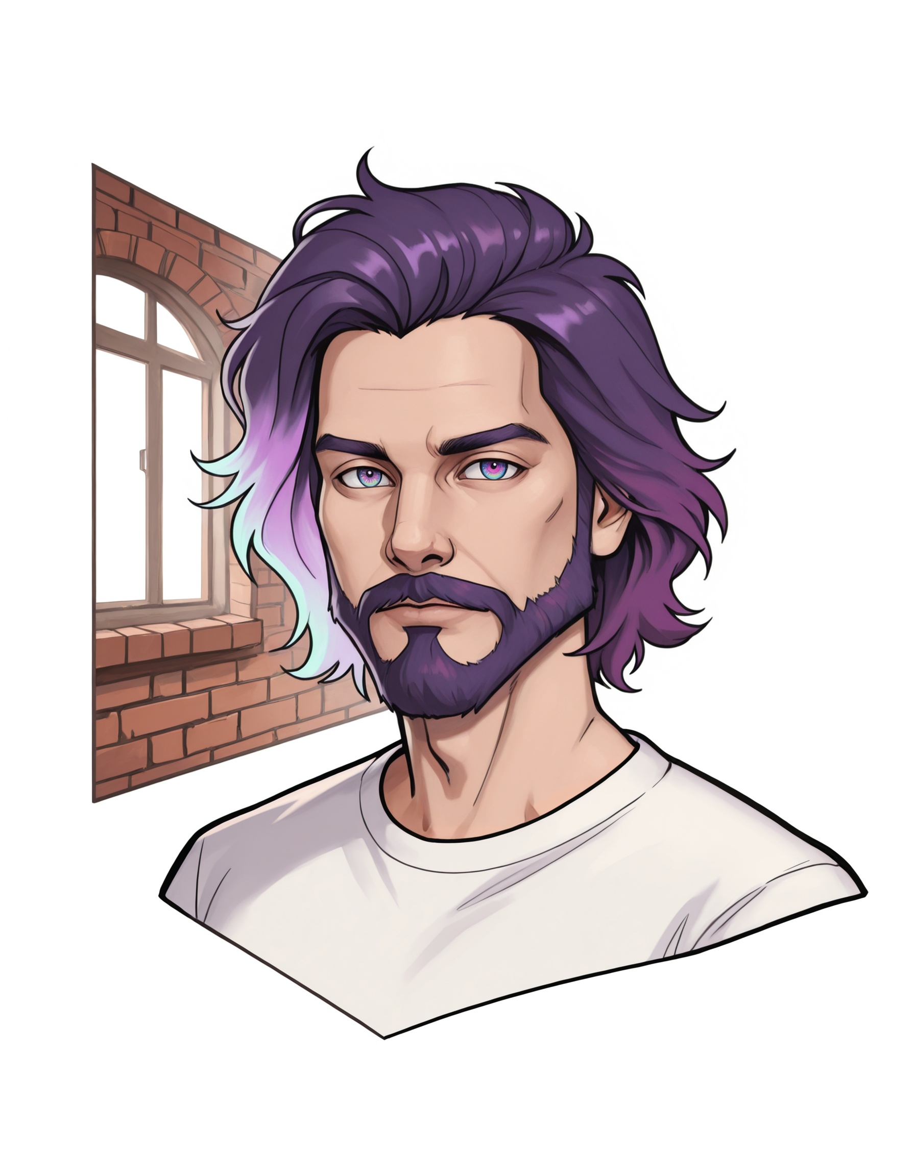 facial hair,  1boy,  male focus on Tensor.Art