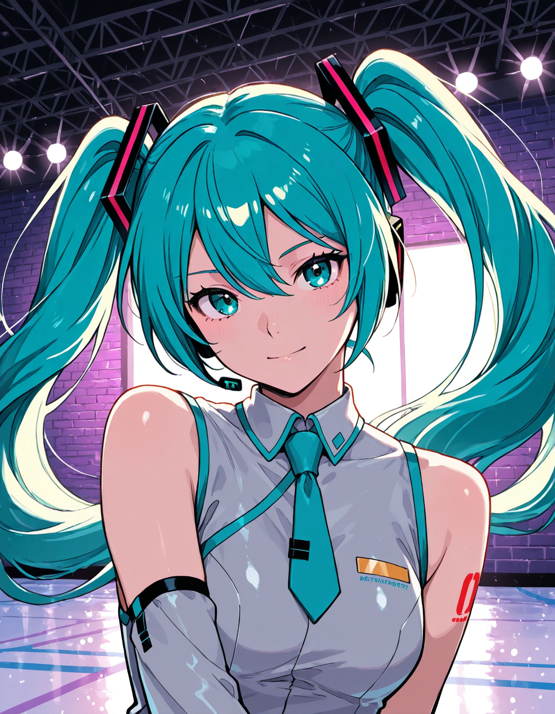 Hatsune Miku,  1girl,  female focus on Tensor.Art