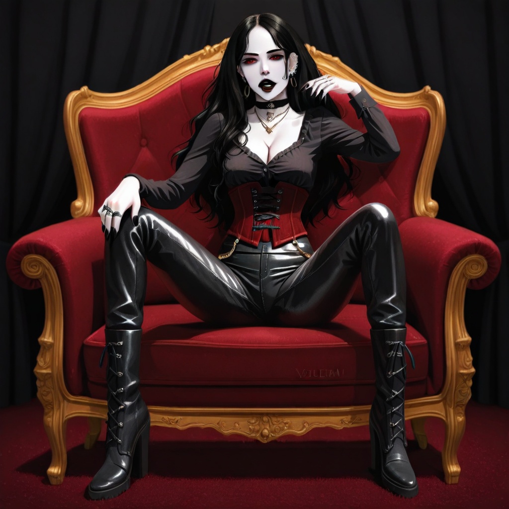 dark lipstick,  smoky eyes,  red eyes on Tensor.Art