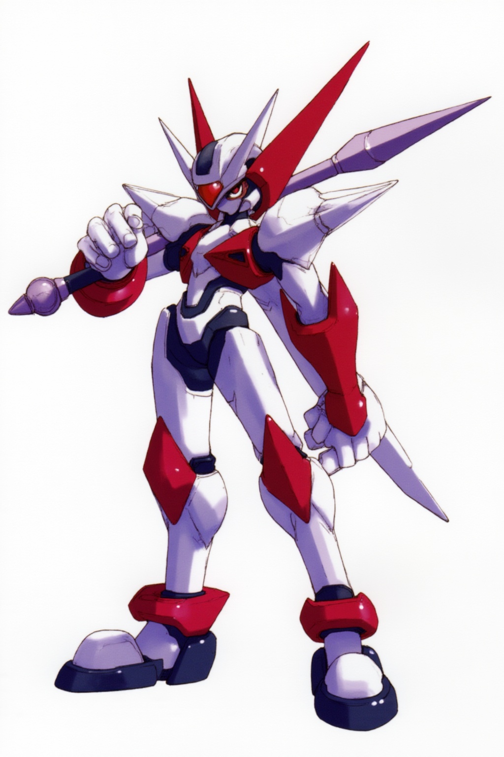the full-body character design of an anime futuristic,  humanoid robot,  The robot stands in a confident stance on Tensor.Art