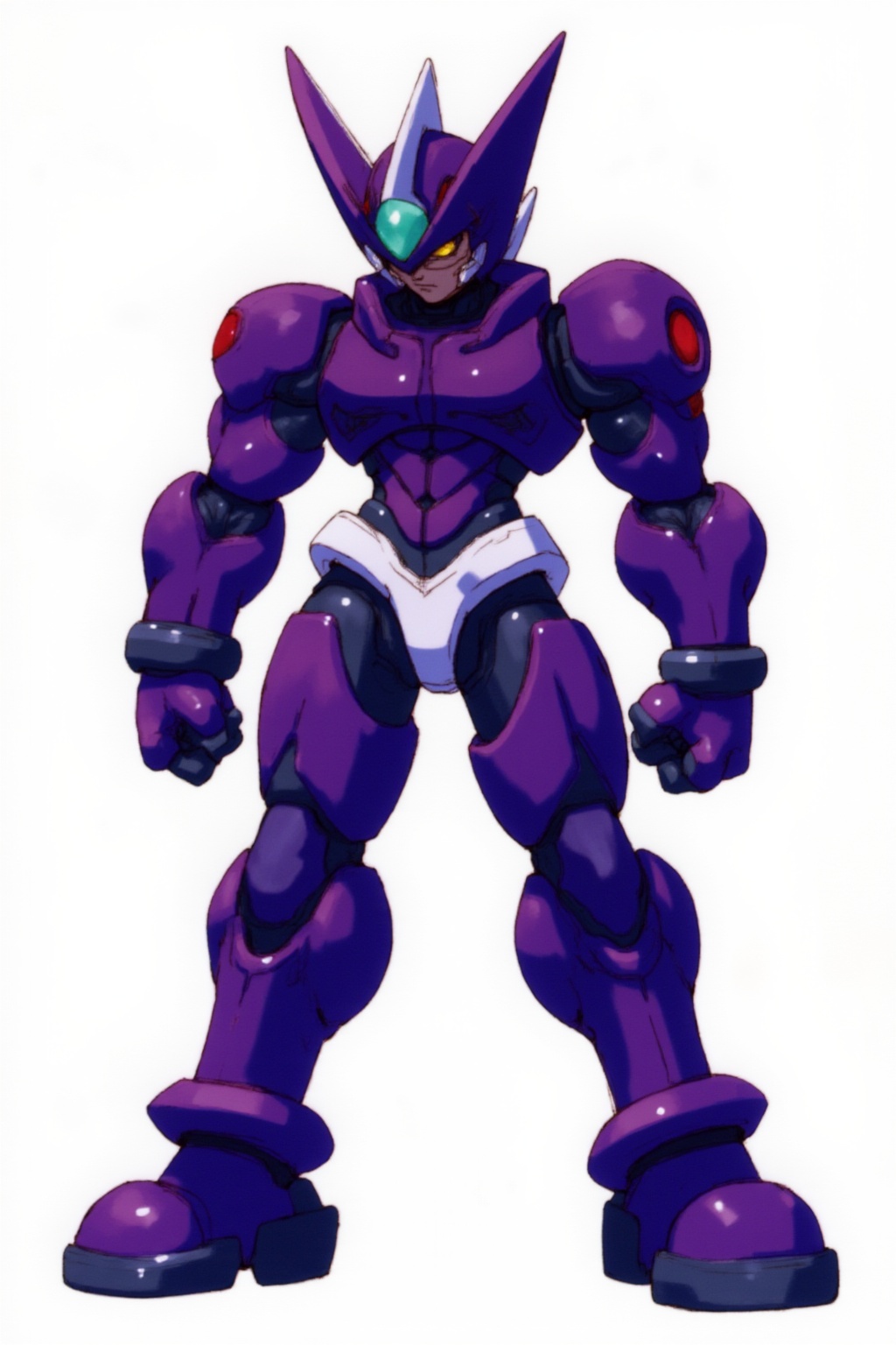 the full-body character design of an anime futuristic,  humanoid robot,  The figure stands prominently on Tensor.Art