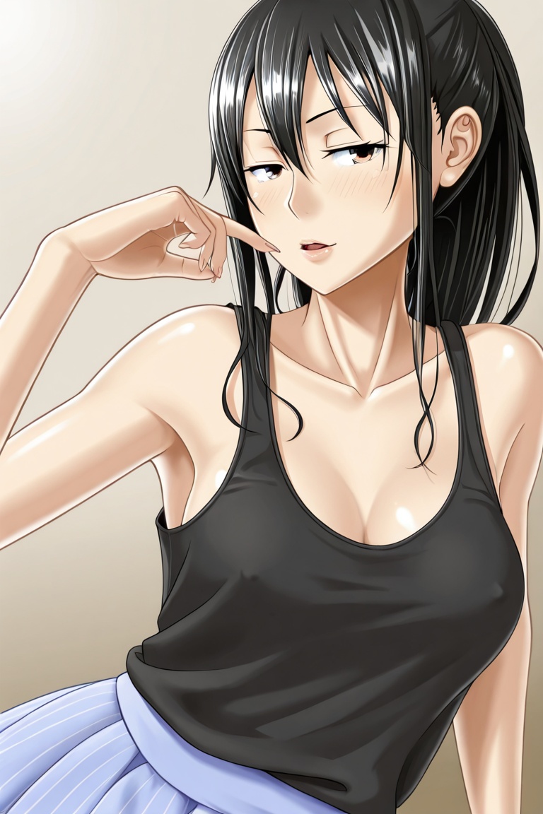 CAIchinokura Rina,  black hair,  **** top on Tensor.Art
