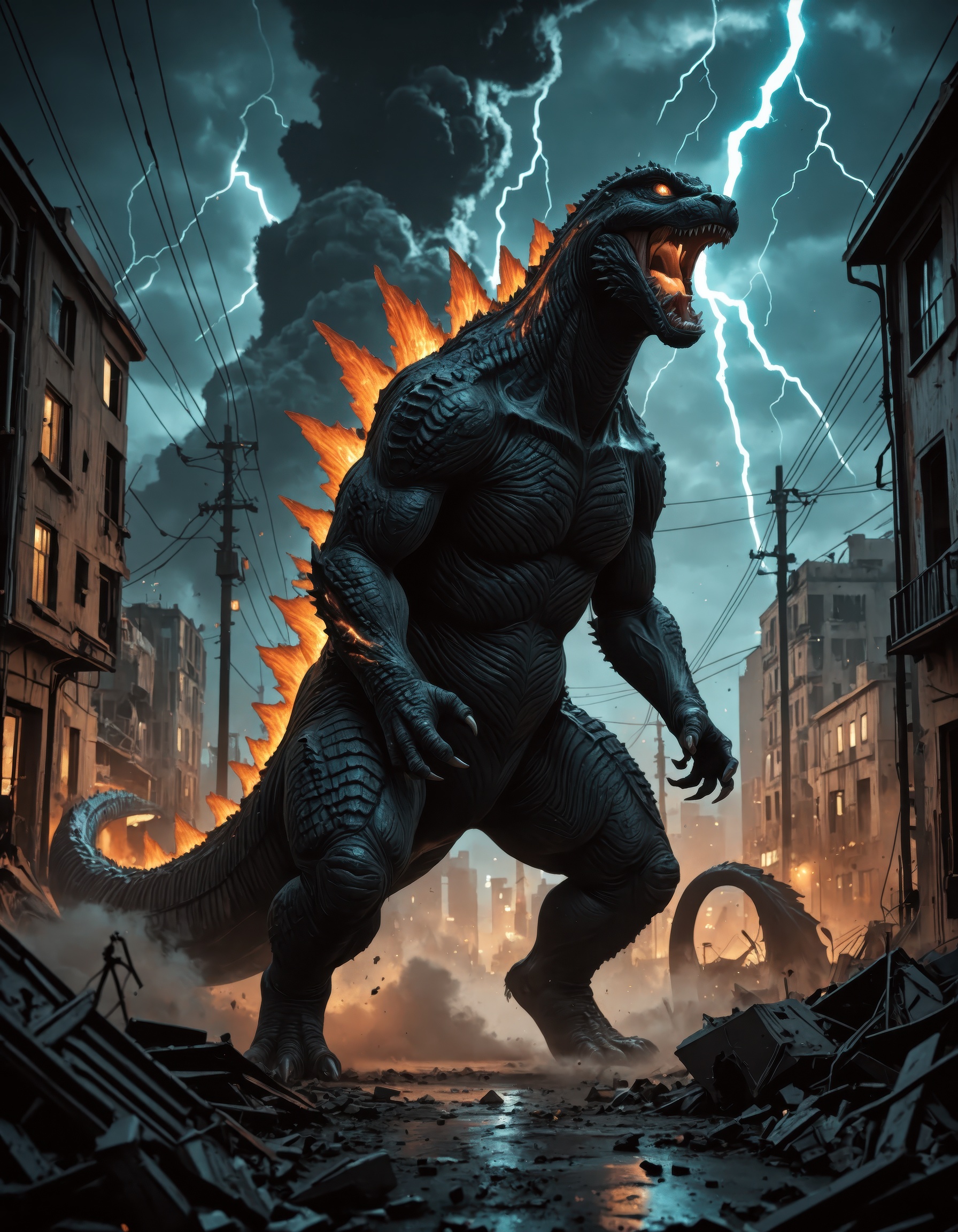 colossal kaiju,  godzilla-like creature,  ultra detailed on Tensor.Art