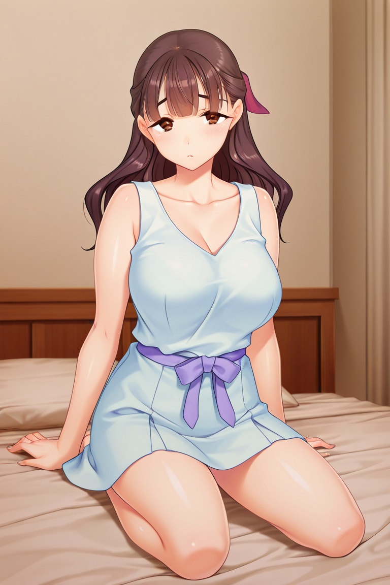 Fukagawa Yoshino,  brown hair,  brown eye on Tensor.Art