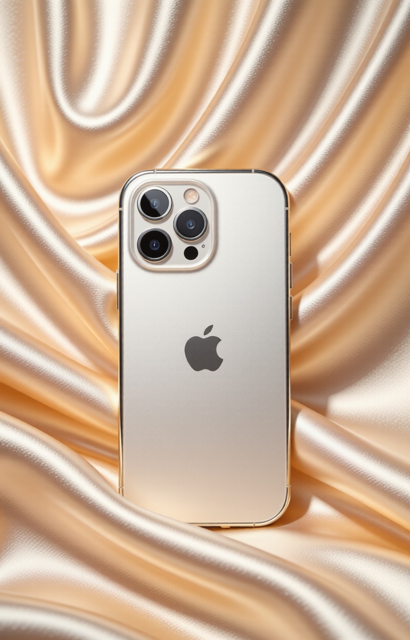 Eсomluxtexture. Smartphone on silver surface,  minimalist premium product layout,  stylish elegant composition on Tensor.Art