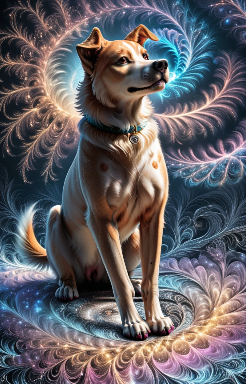 Fractalcreaplay. Dog made of fractal structures,  fractal object,  detailed fractal surface on Tensor.Art