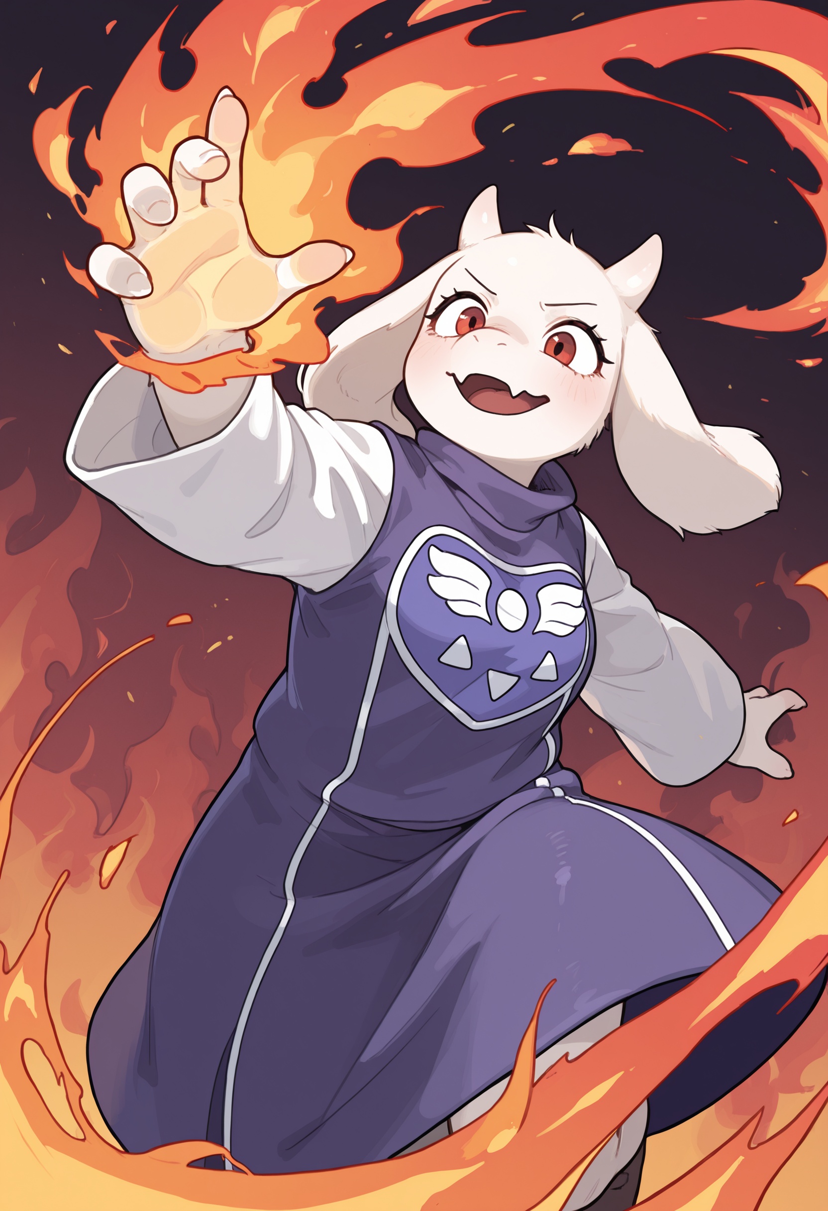 toriel,  undertale \(series\),  red eyes on Tensor.Art