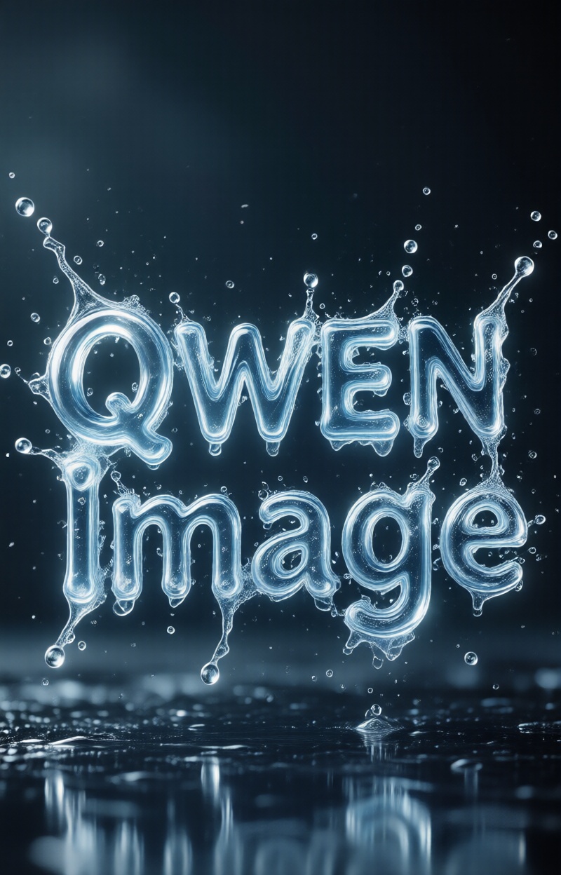 Kintypographyfus. Water typography. Liquid splash letters forming mid-air. Frozen motion with droplets. Ultra detailed,  c...