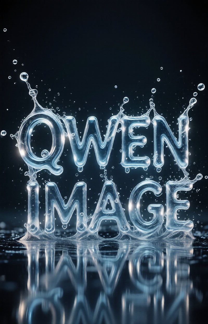 Kintypographyfus. Water typography. Liquid splash letters forming mid-air. Frozen motion with droplets. Ultra detailed,  c...
