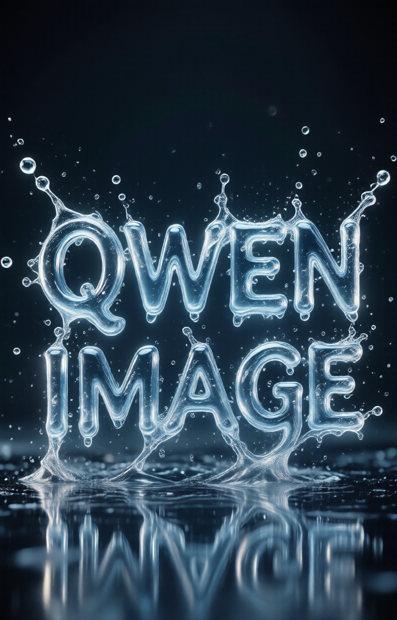 Kintypographyfus. Water typography. Liquid splash letters forming mid-air. Frozen motion with droplets. Ultra detailed,  c...