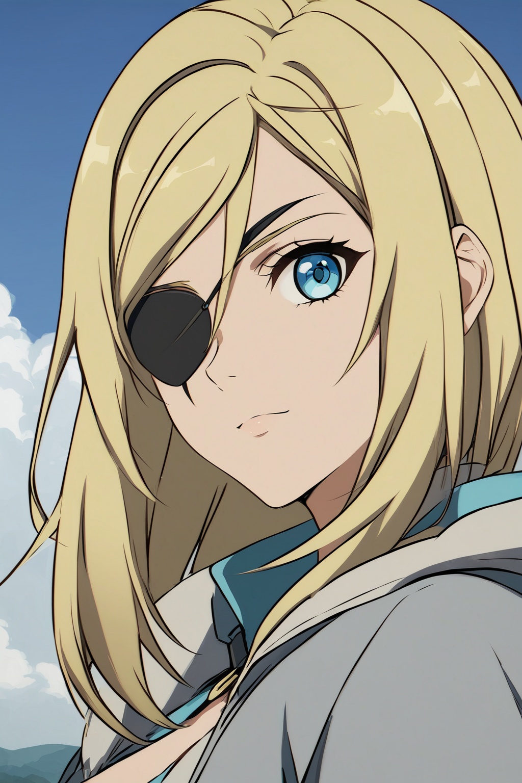 Blonde,  eye patch,  blue eyes on Tensor.Art
