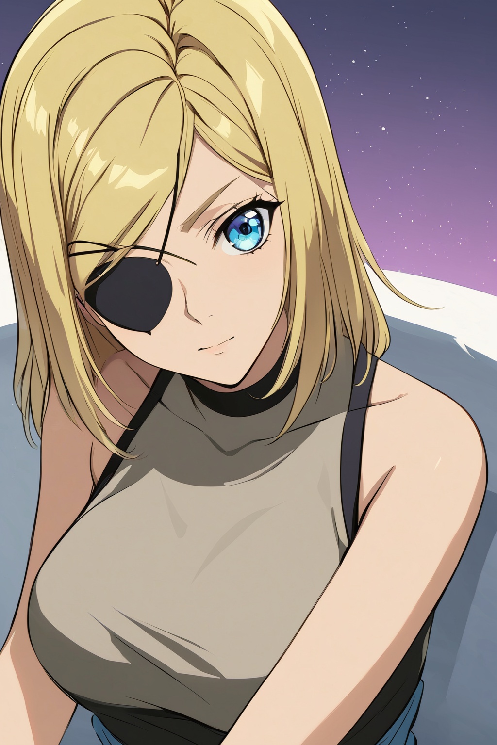 Blonde,  eye patch,  blue eyes on Tensor.Art