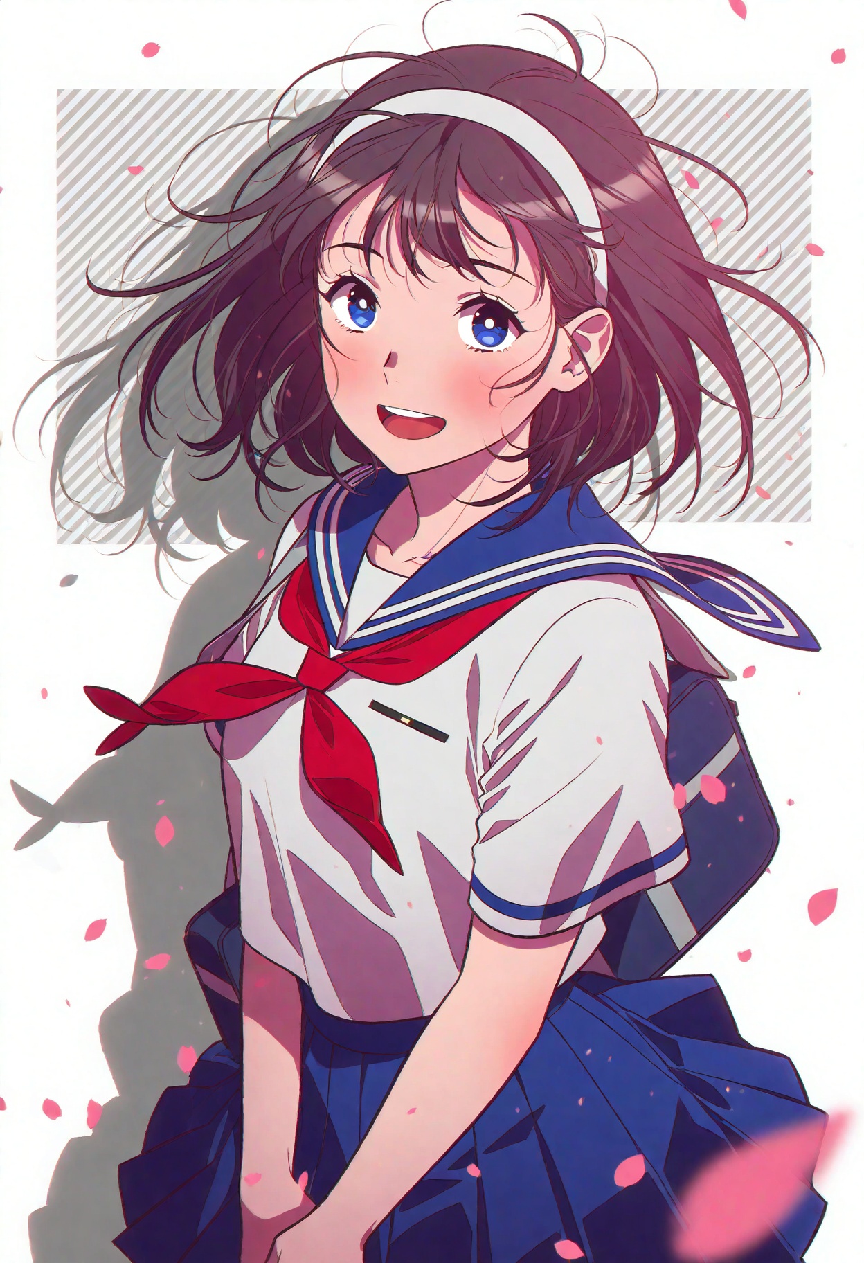 cleanhwa-style,  school uniform,  blue eyes on Tensor.Art