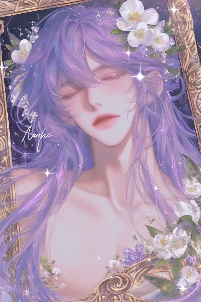 solo,  long hair,  bangs on Tensor.Art