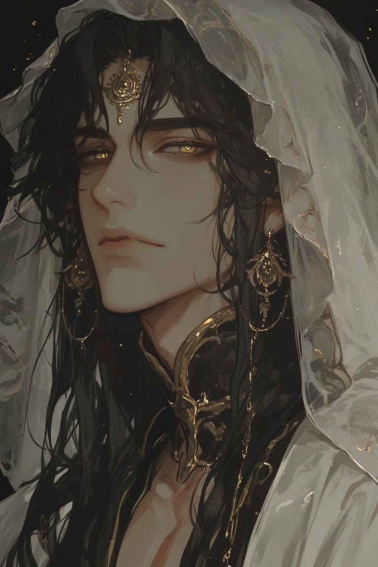 solo,  looking at viewer,  black hair on Tensor.Art
