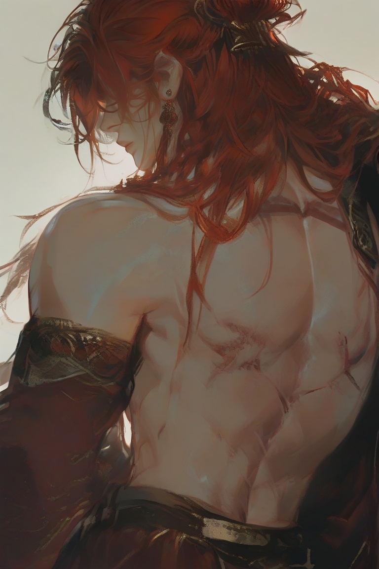 solo,  long hair,  simple background on Tensor.Art