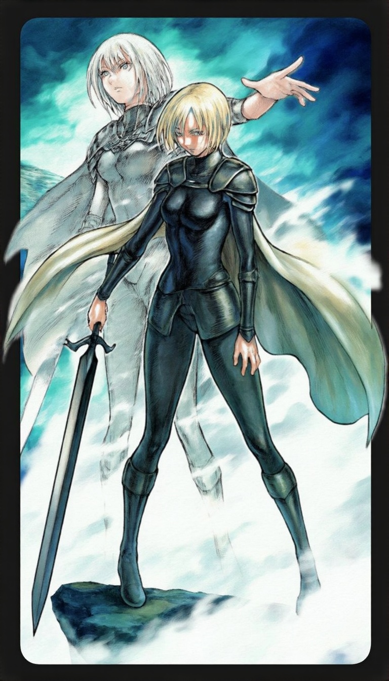 weapon,  sword,  blonde hair on Tensor.Art