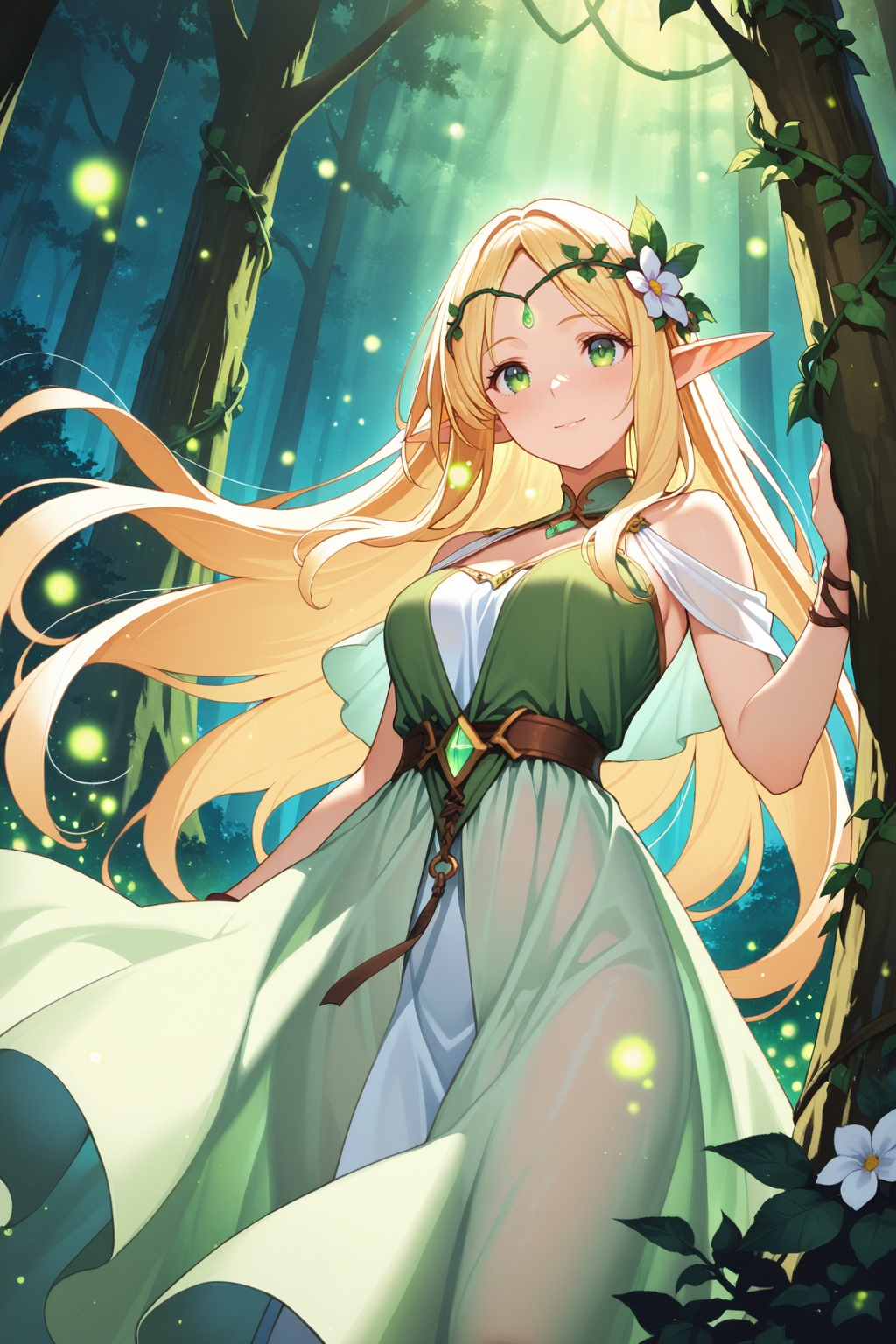 1girl,  elf,  long hair on Tensor.Art