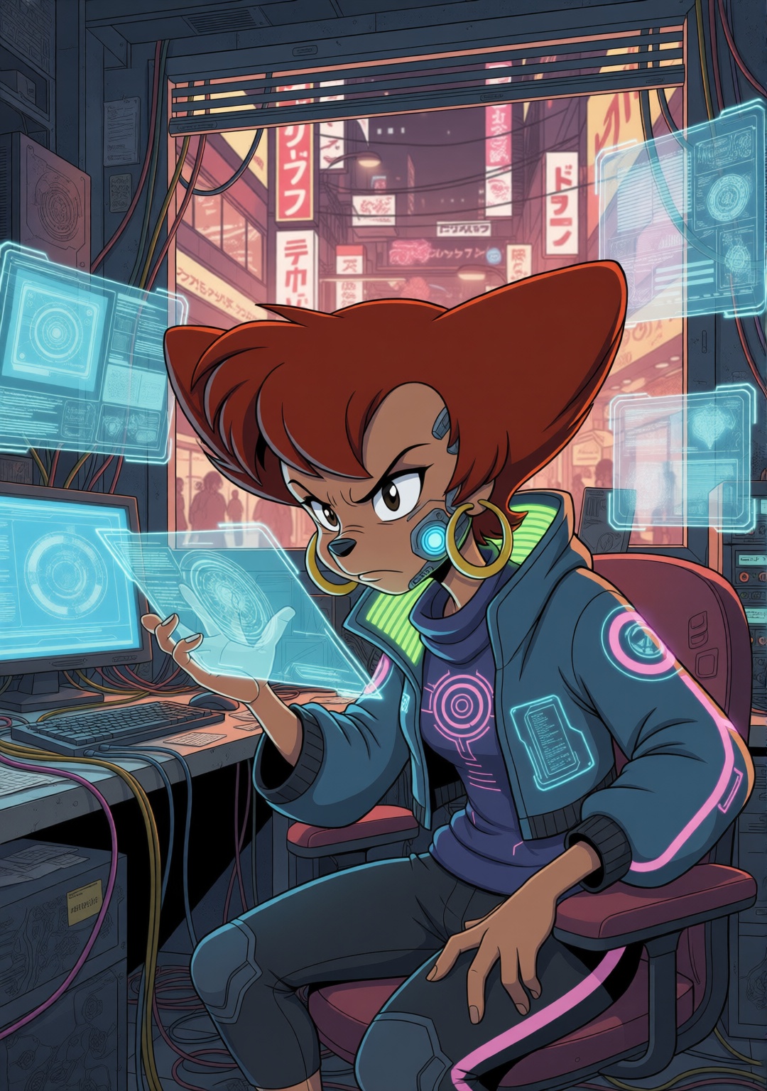 hfpegpete,  brown hair,  earrings on Tensor.Art