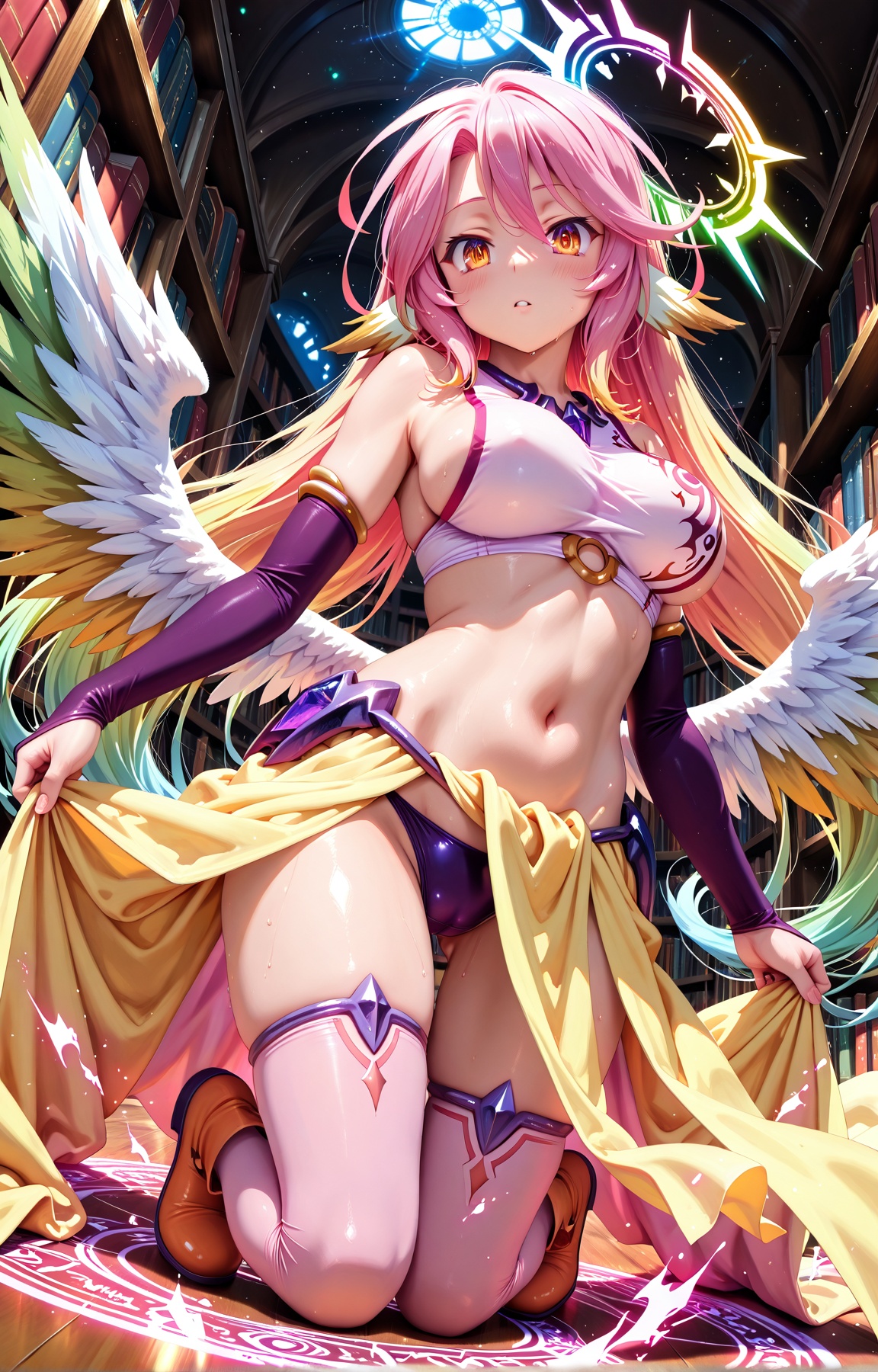 1girl,  jibril (no game no life),  (pink magic circle) on Tensor.Art