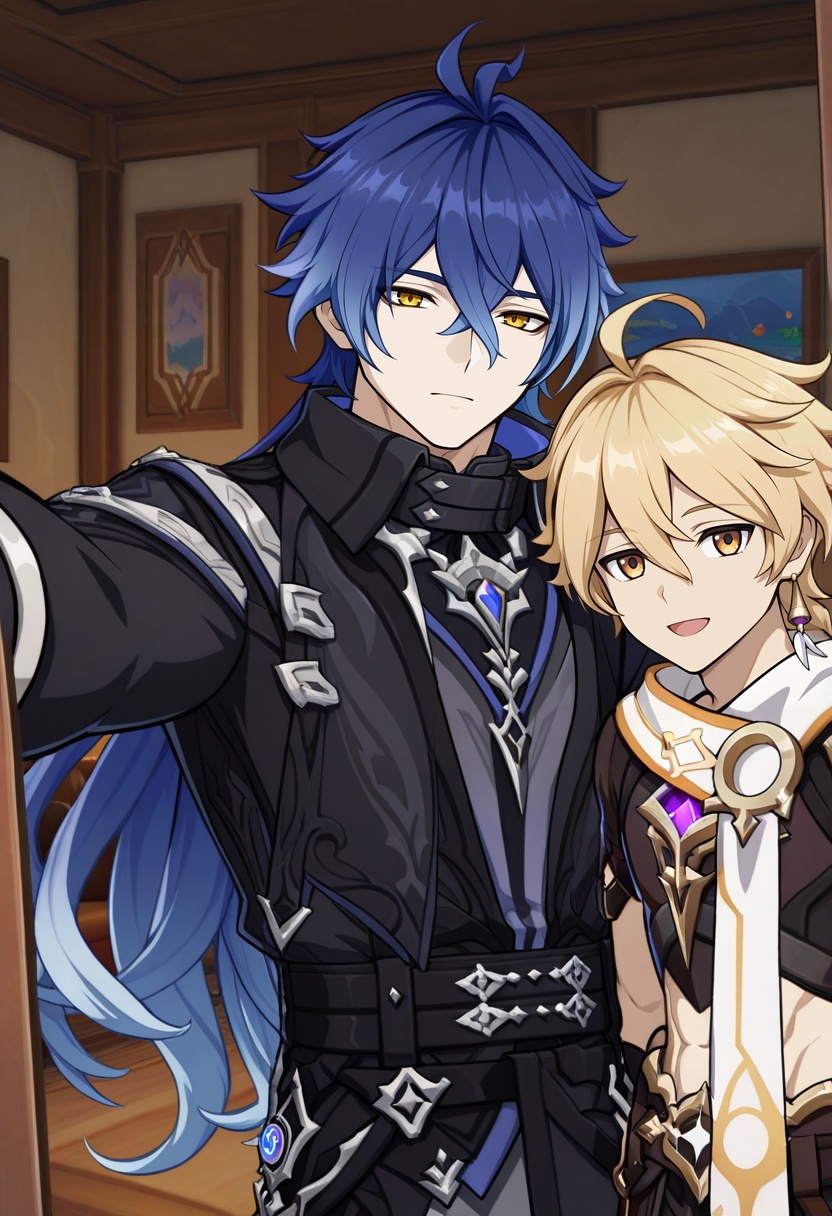 2boys,  selfie,  side by side on Tensor.Art