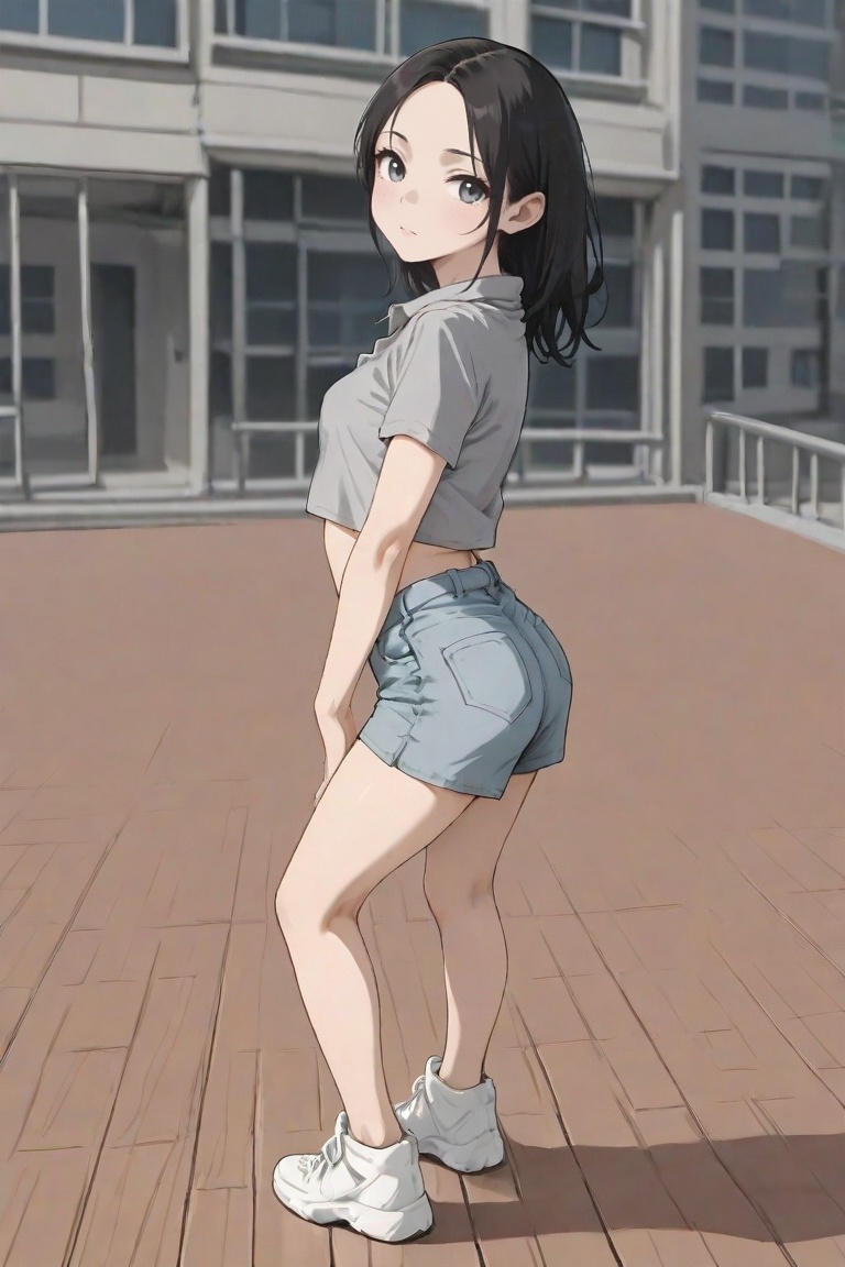 dancinggirl,  black hair,  slender on Tensor.Art
