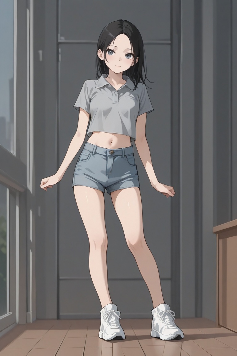dancinggirl,  black hair,  slender on Tensor.Art