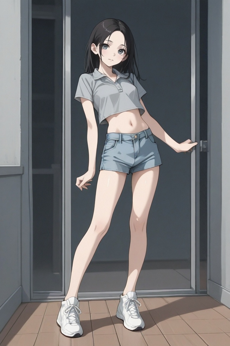 dancinggirl,  black hair,  slender on Tensor.Art