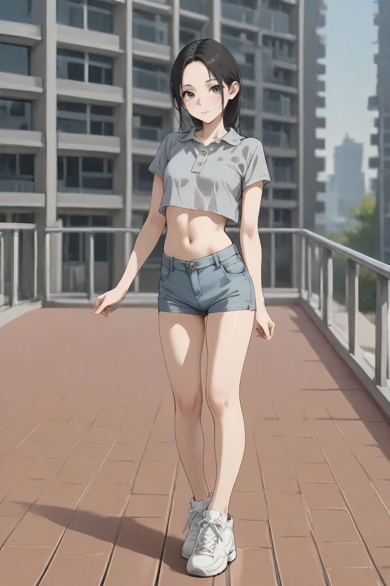 dancinggirl,  black hair,  slender on Tensor.Art