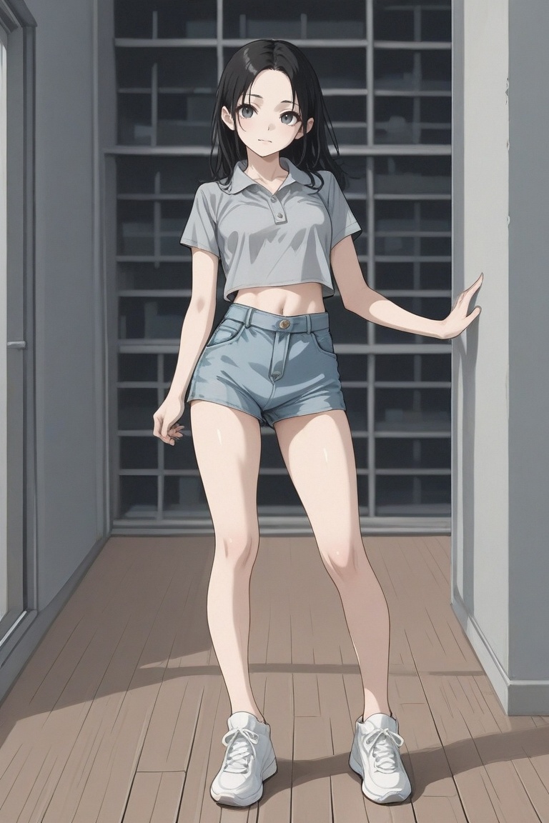 dancinggirl,  black hair,  slender on Tensor.Art