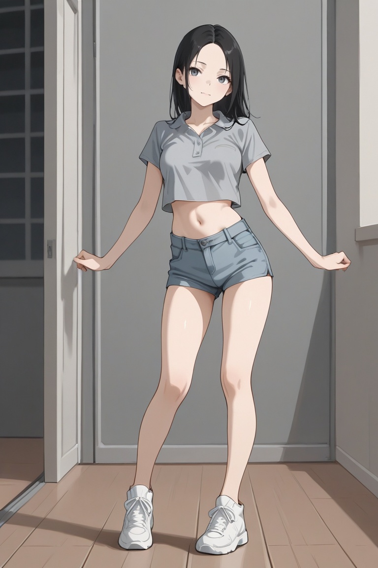 dancinggirl,  black hair,  slender on Tensor.Art