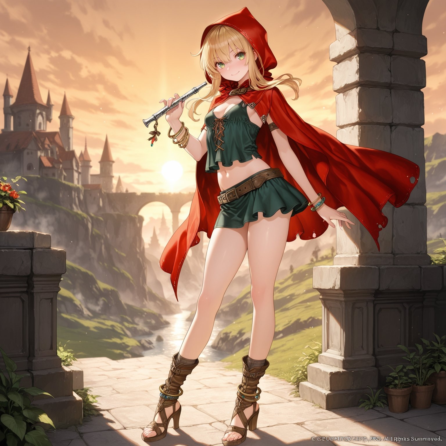 outdoors 1girl,  solo,  smilers_beast_tamer-summoner_(old_outfit) on Tensor.Art