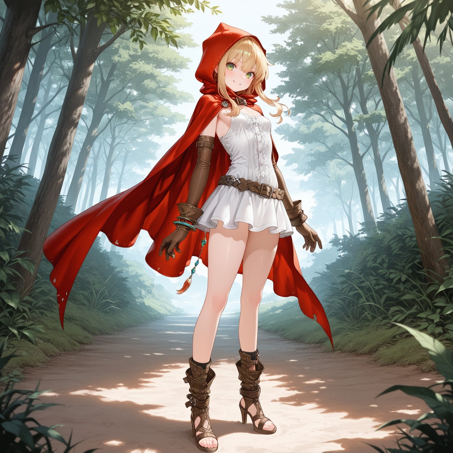 outdoors 1girl,  solo,  smilers_beast_tamer-summoner_(white_outfit) on Tensor.Art