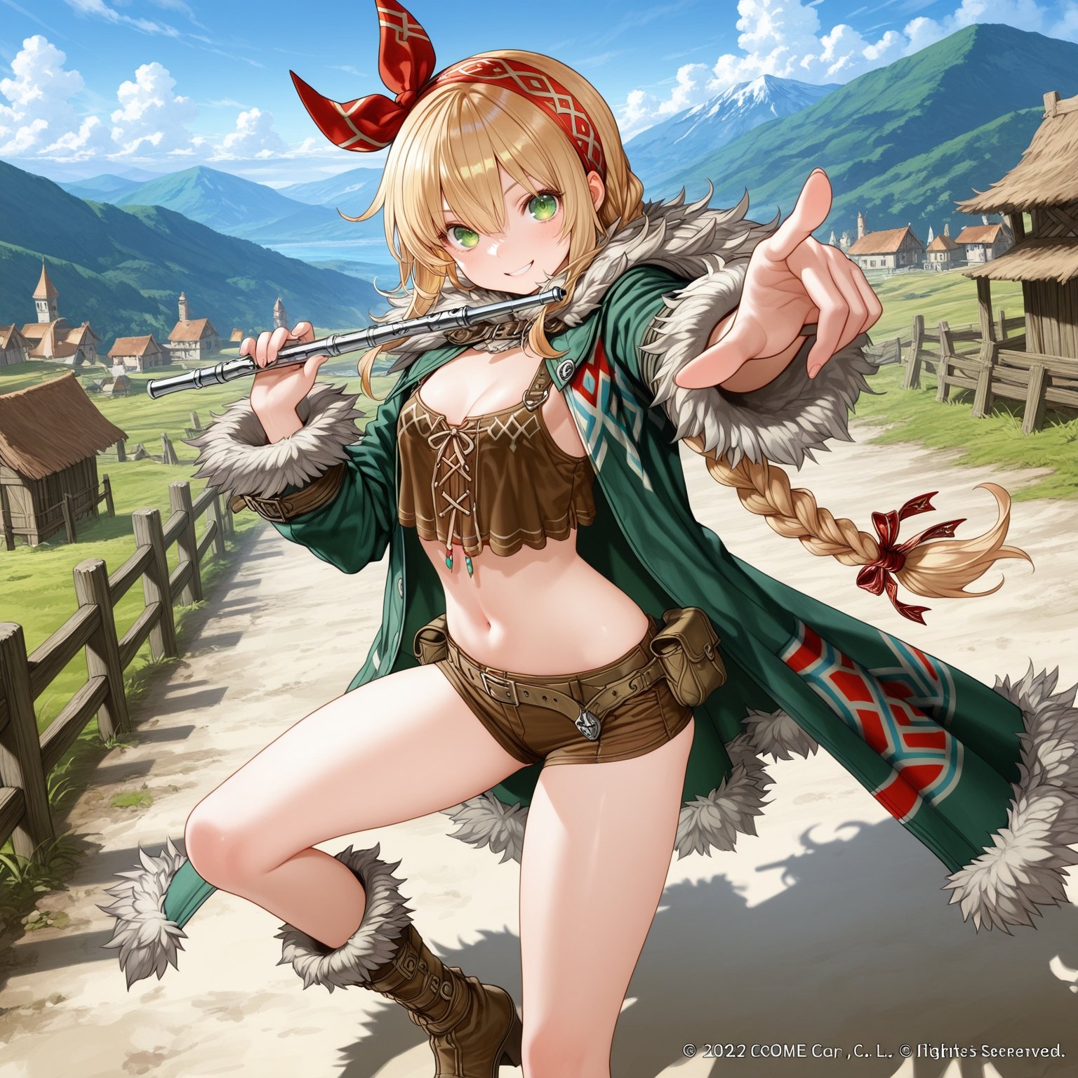 outdoors 1girl,  solors_beast_tamer-summoner_(new_outfit),  small breasts on Tensor.Art