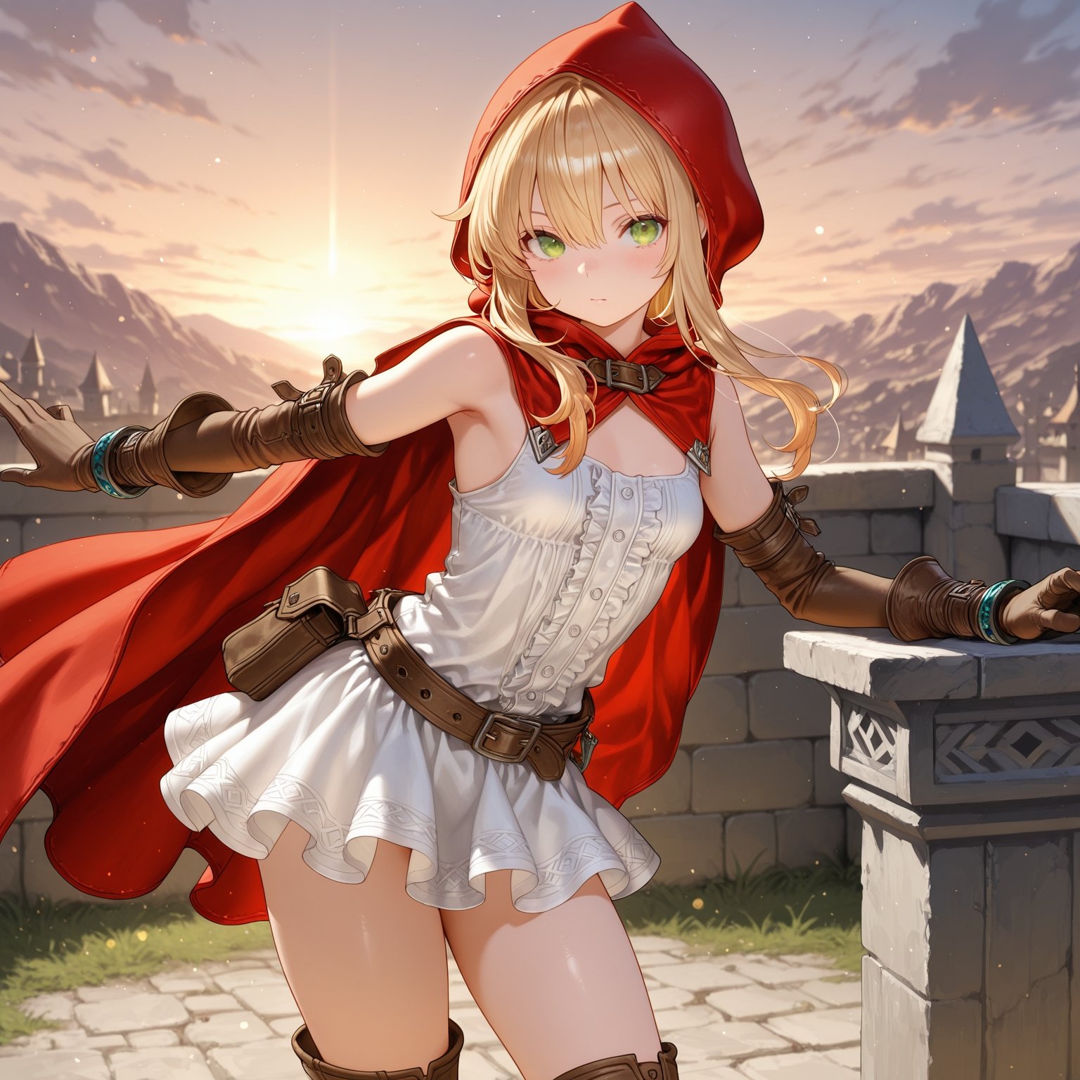 outdoors 1girl,  solors_beast_tamer-summoner_(white_outfit),  small breasts on Tensor.Art