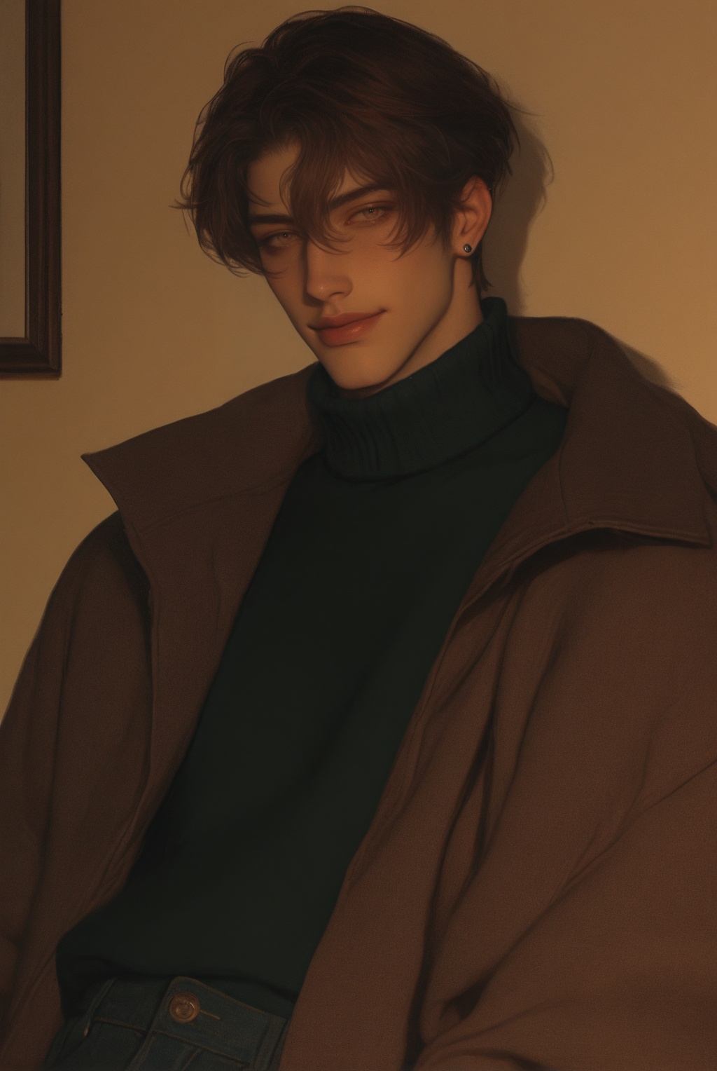 1boy,  jewelry,  earrings on Tensor.Art