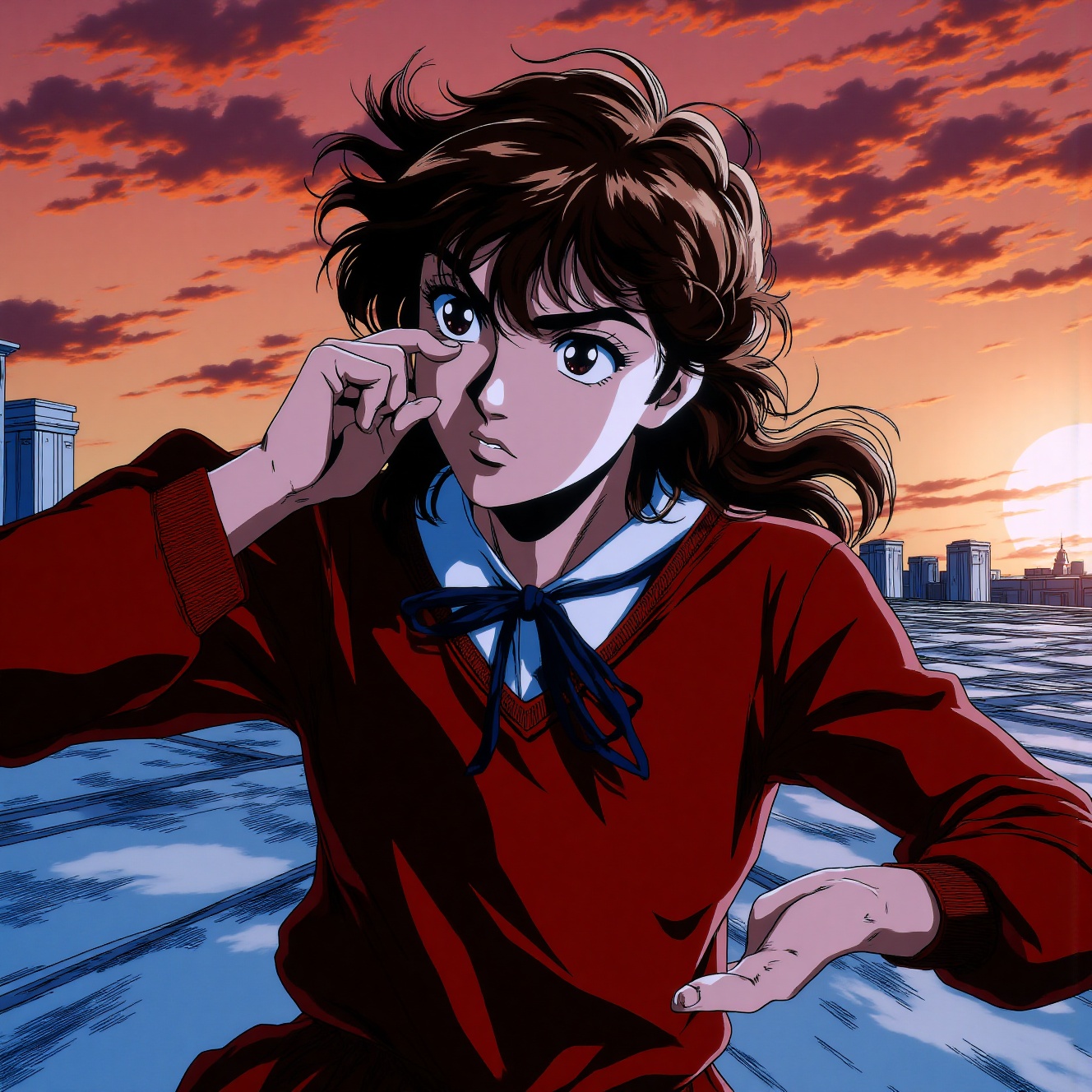 retro anime,  1980s Japanese anime style,  school uniform on Tensor.Art
