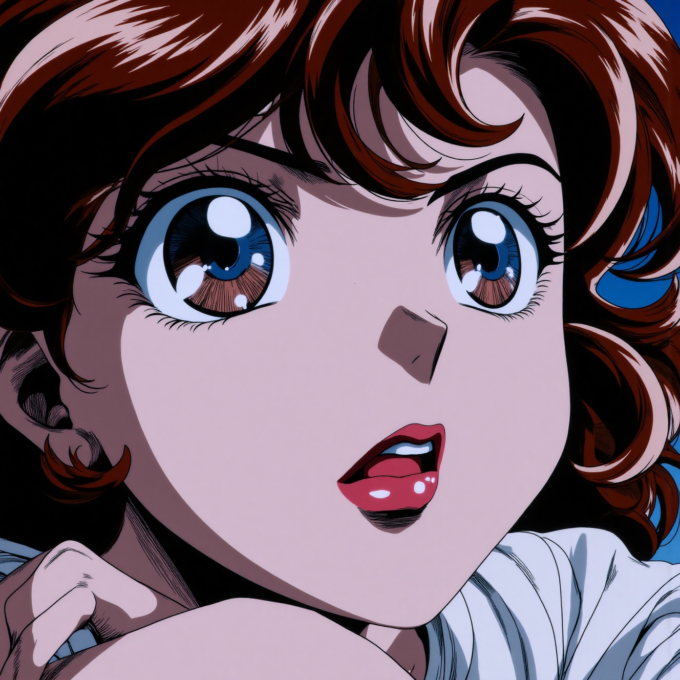 retro anime,  1980s anime style,  beautiful anime girl with big expressive eyes on Tensor.Art