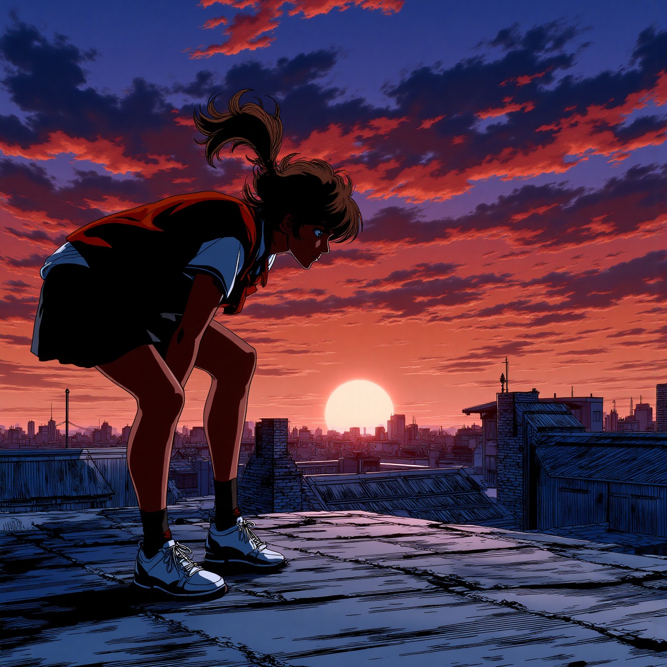 retro anime,  1980s Japanese anime style,  school uniform on Tensor.Art