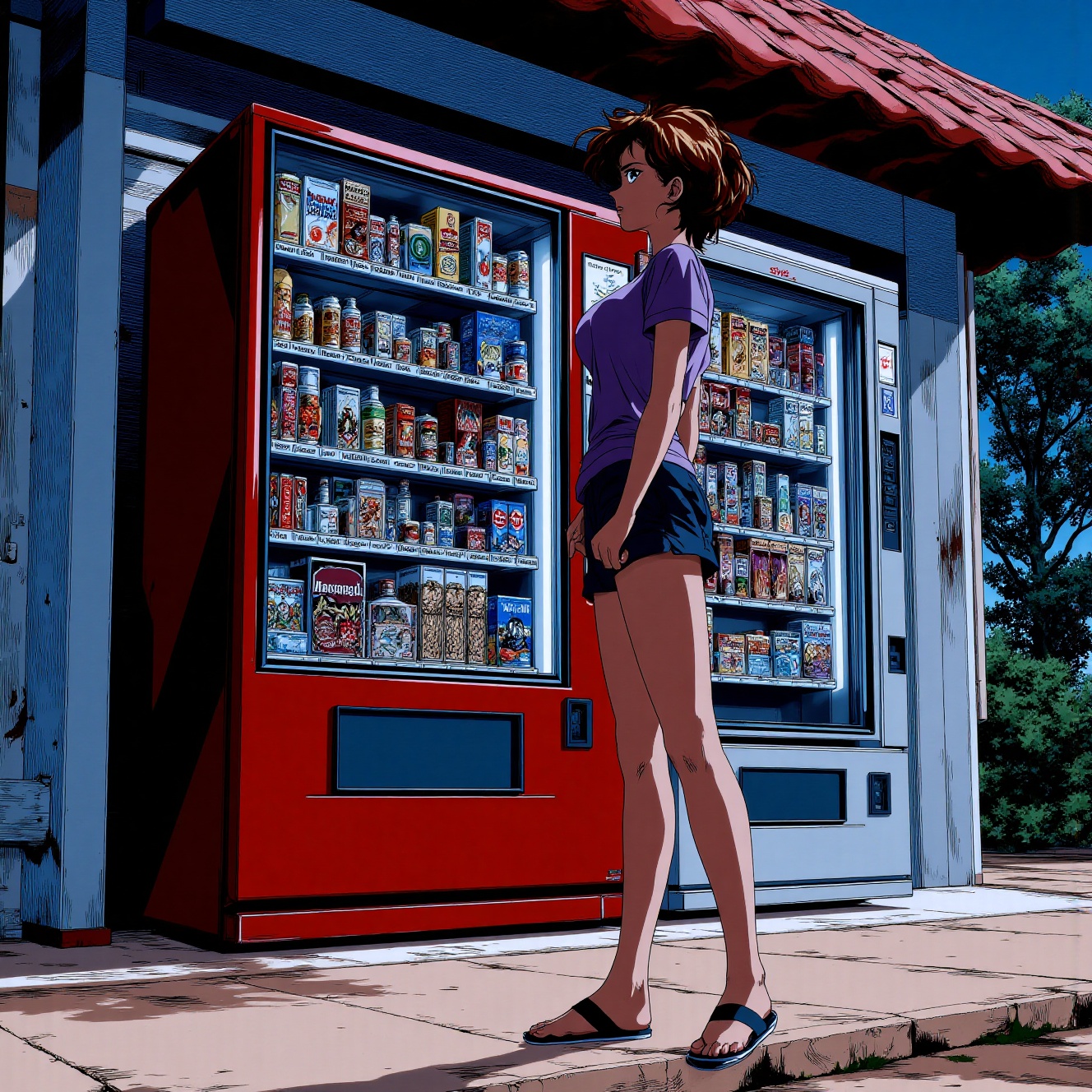 retro anime,  retro anime aesthetic,  1990s summer day on Tensor.Art