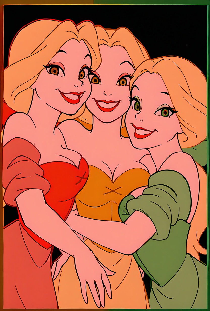 bright colors,  red outline,  thick outline on Tensor.Art