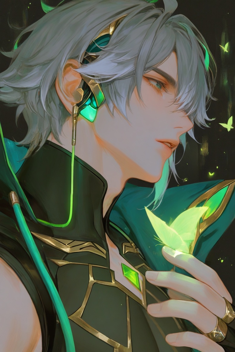 solo,  alhaitham from genshin impact,  short hair on Tensor.Art
