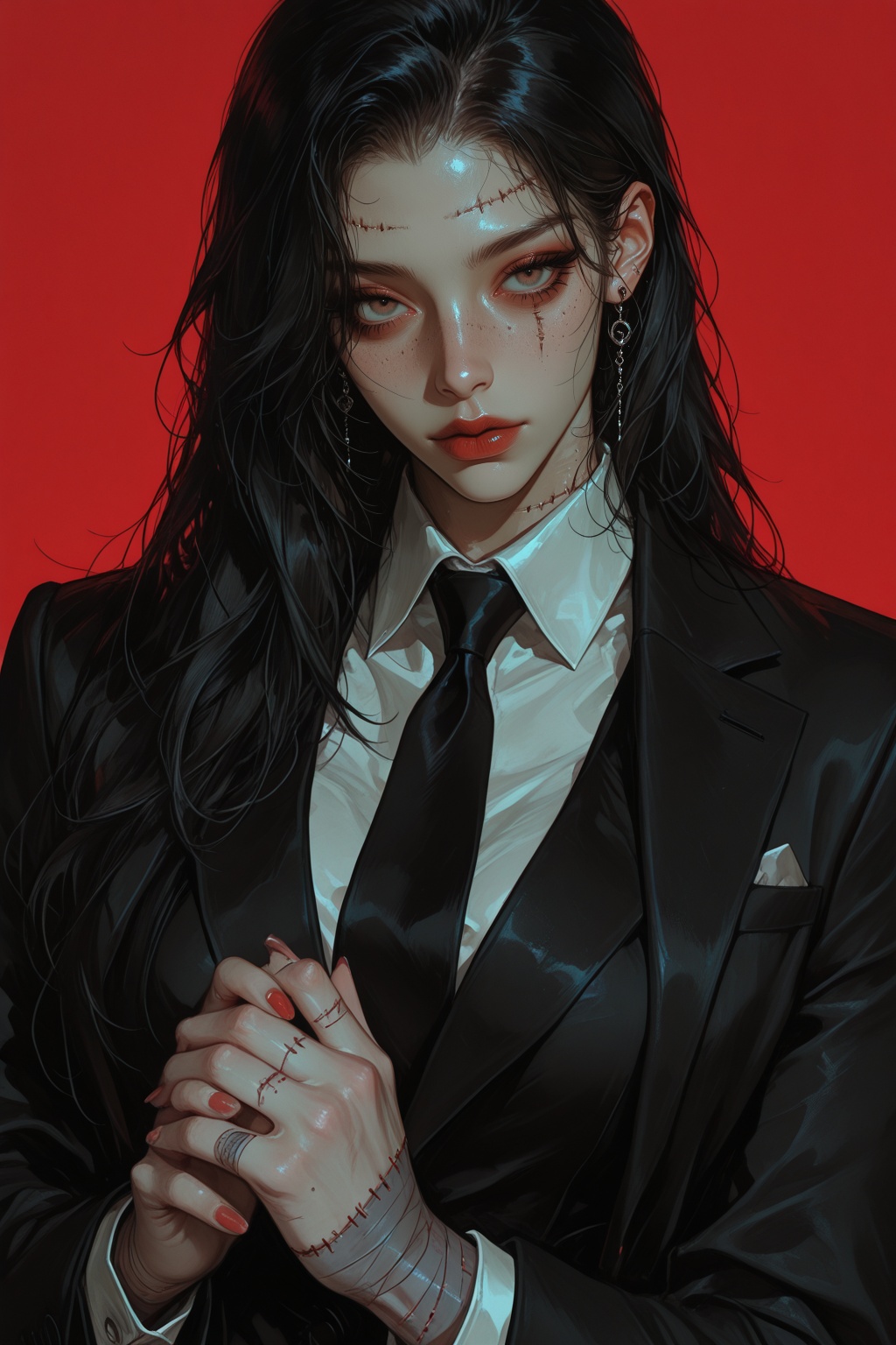 1girl,  fingernails,  formal on Tensor.Art