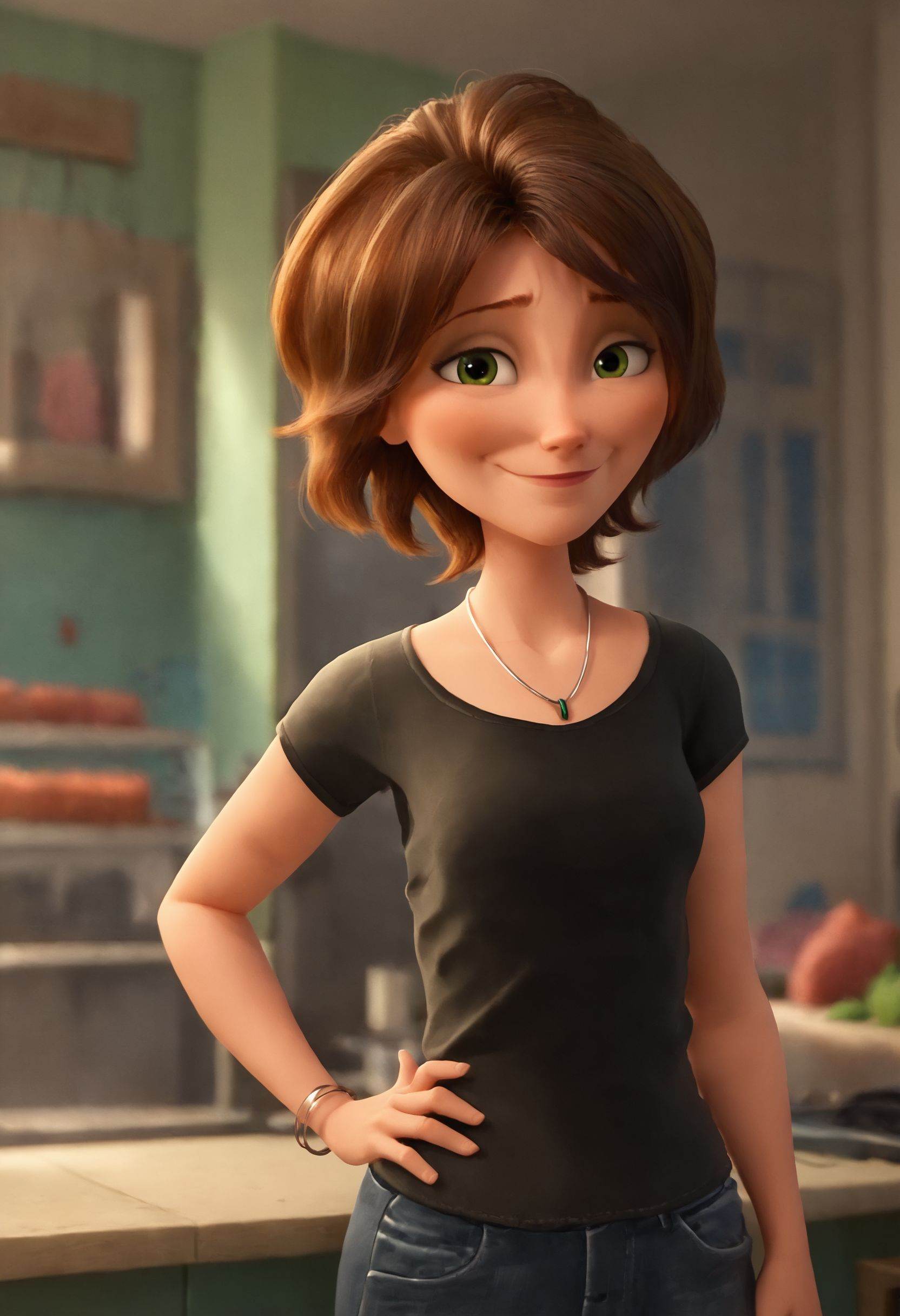 auntcass,  1girl,  brown hair on Tensor.Art