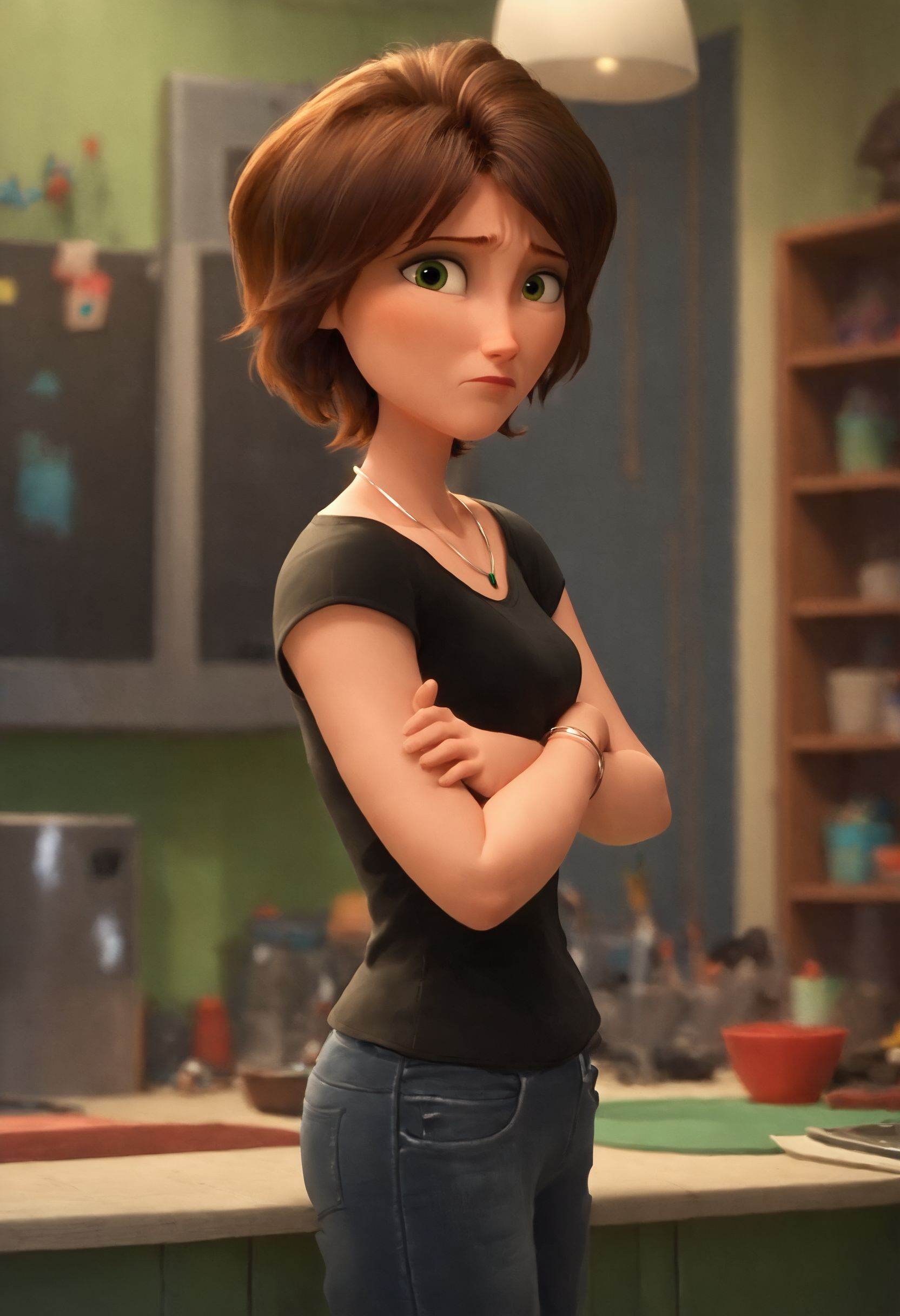 auntcass,  1girl,  brown hair on Tensor.Art