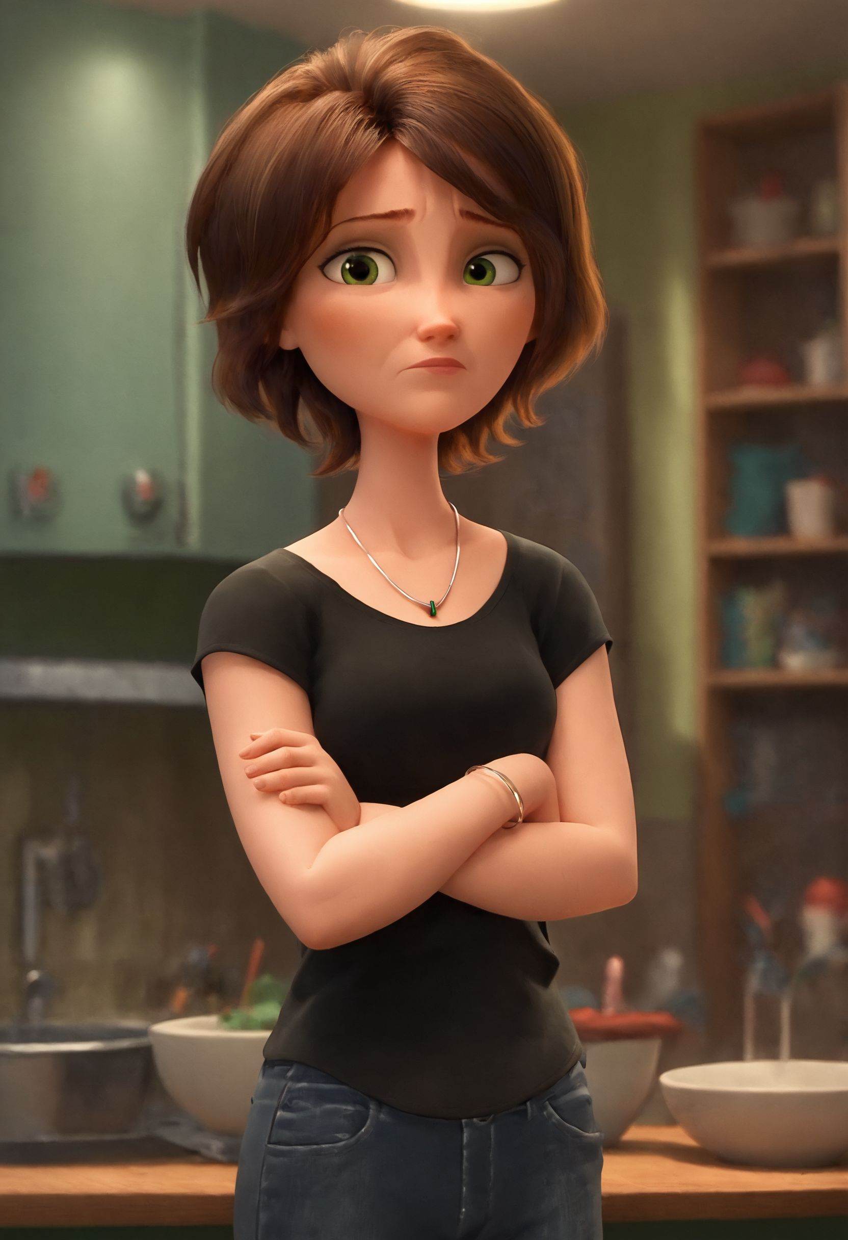 auntcass,  1girl,  brown hair on Tensor.Art